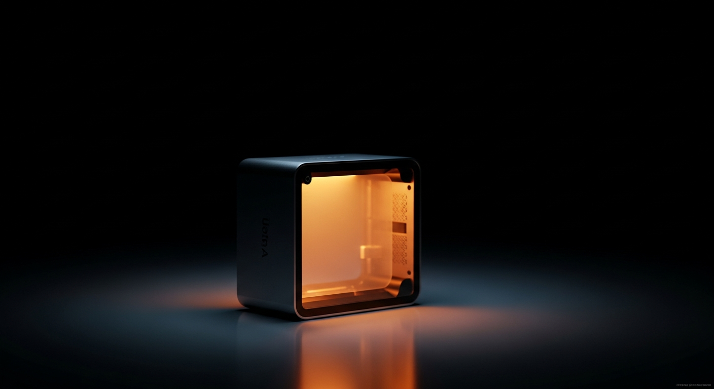 cairn device glowing in darkness — knowledge preserved