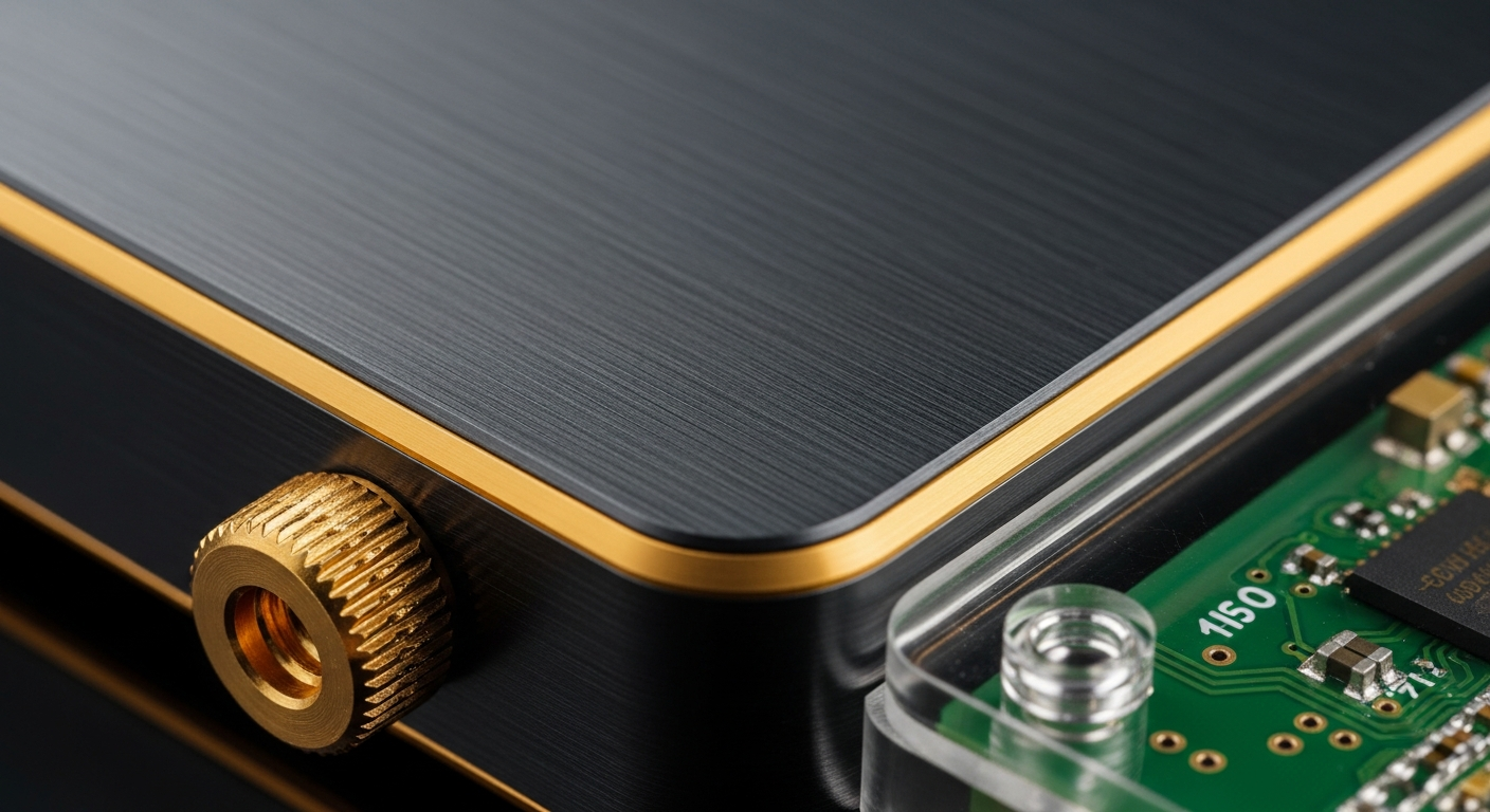 cairn design materials — aluminum, thumb screw, polycarbonate macro detail